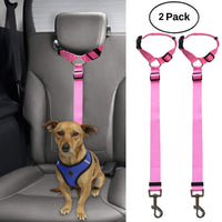 BWOGUE 2 paquetes de correas de seguridad para perros y gatos, para reposacabezas de coche, de nailon, ajustables, para perros, cinturones de seguridad, arnés - BESTMASCOTA.COM