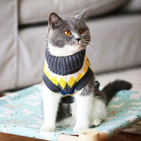 Evursua - Suéter de ropa para gatos, perros pequeños, gatos, ropa de punto de invierno, cálido, suave y de alta elasticidad, apto para mascotas masculinas - BESTMASCOTA.COM