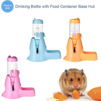 3 en 1 hámster botella de agua contenedor de alimentos base Hut para beber Feeding descanso botellas de ratas guinea-pigs hurones conejos pequeños animales COLGAR alimentación de agua de 2.7 fl oz por awtang, talla única , Azul - BESTMASCOTA.COM