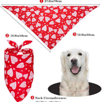 3 Pieces Dog Bandana Heart Dog Bandanas Scarf Washable Pet Scarf Valentine's Day Dog Kerchief for Dogs Cats Pets Festival Accessories, Red Black Pink - BESTMASCOTA.COM