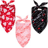 3 Pieces Dog Bandana Heart Dog Bandanas Scarf Washable Pet Scarf Valentine's Day Dog Kerchief for Dogs Cats Pets Festival Accessories, Red Black Pink - BESTMASCOTA.COM