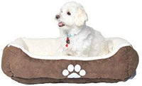 Long Rich Reversible Rectangle Pet Bed Dog Bed with Dog Paw Embroidery,Medium size, by Happycare Textiles - BESTMASCOTA.COM