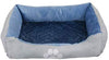 Long Rich Reversible Rectangle Pet Bed Dog Bed with Dog Paw Embroidery,Medium size, by Happycare Textiles - BESTMASCOTA.COM