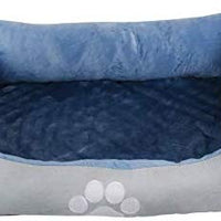 Long Rich Reversible Rectangle Pet Bed Dog Bed with Dog Paw Embroidery,Medium size, by Happycare Textiles - BESTMASCOTA.COM