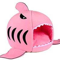 Grey Shark Bed for Small Cat Dog Cave Bed With  Removable Cushion,waterproof Bottom - BESTMASCOTA.COM