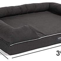 LOAOL - Colchón ortopédico para cama de mascotas, de espuma viscoelástica, resistente al agua, 4 pulgadas, con funda intercambiable - BESTMASCOTA.COM