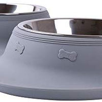 Hubulk - Cuencos para perros, 2 cuencos de acero inoxidable con alfombrilla de silicona antideslizante antiderrames + cuencos de agua y alimentos para alimentar perros pequeños, medianos, grandes, gatos, cachorros - BESTMASCOTA.COM