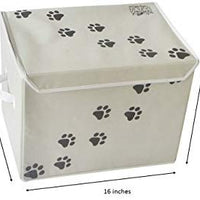 Feline Ruff - Caja de almacenamiento para juguetes de perro, tamaño grande Cesta de almacenamiento de juguetes para mascotas de 16.0 x 12.0 in con tapa. Cubo de lona plegable perfecto para juguetes y accesorios de gato. - BESTMASCOTA.COM