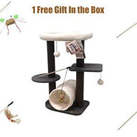 PetPals - Torre para gatos con túnel y bola de juguete, color gris - BESTMASCOTA.COM