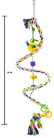 Juguete de algodón con diseño de pájaros y juguete en cuerda de sisal, pájaros, bujes, corbatas, conos de mejillas verdes, senegaleses, parakeets de cuáquer, tamaño: 23.6 in de diámetro 48 L (si está liso) - BESTMASCOTA.COM