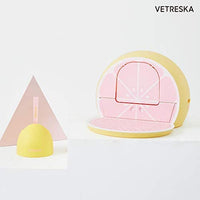 VETRESKA - Caja de arena para gatos con pala cubierta de arena para gatos con tapa, estilo frutal, pomelo rosa - BESTMASCOTA.COM