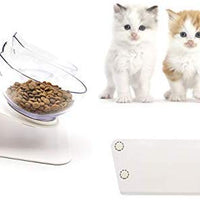 Cuenco elevado para gatos y perros pequeños, cuenco doble con cara de gato - BESTMASCOTA.COM