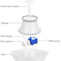 Fuente para mascotas, fuente de agua para gatos, dispensador de agua para gatos y perros, 3 maneras de beber, luz LED azul, alfombrilla y 2 cepillos de limpieza, doble filtración con filtro de carbono y filtro de esponja - BESTMASCOTA.COM