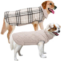 MIGOHI Dog Jackets for Winter Windproof Waterproof Reversible Dog Coat for Cold Weather British Style Plaid Warm Dog Vest for Small Medium Large Dogs - BESTMASCOTA.COM