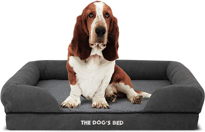 Cama ortopédica para perro de The Dog's Bed, impermeable, espuma viscoelástica prémium S-XXL, alivio del dolor de perro para la artritis, displasia de cadera y codo, poscirugía, sin ameness, apoyo para personas mayores, cama calmante, funda lavable - BESTMASCOTA.COM