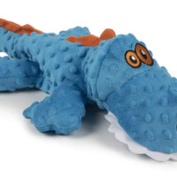 GoDog Just for Me Gators - Peluche de perro con protector para masticar - BESTMASCOTA.COM