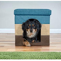 Cama para perro Furhaven, casa de fieltro para mascotas, refugio privado y taburete otomano plegable para sala de estar, para gatos y perros pequeños, disponible en varios colores y estilos - BESTMASCOTA.COM
