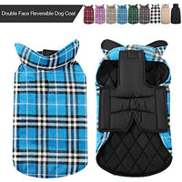 MIGOHI Dog Jackets for Winter Windproof Waterproof Reversible Dog Coat for Cold Weather British Style Plaid Warm Dog Vest for Small Medium Large Dogs - BESTMASCOTA.COM