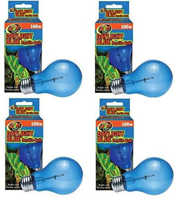 (4 Pack) Zoo Med Luz Bombillas de reptil Azul – 100 Watt cada - BESTMASCOTA.COM