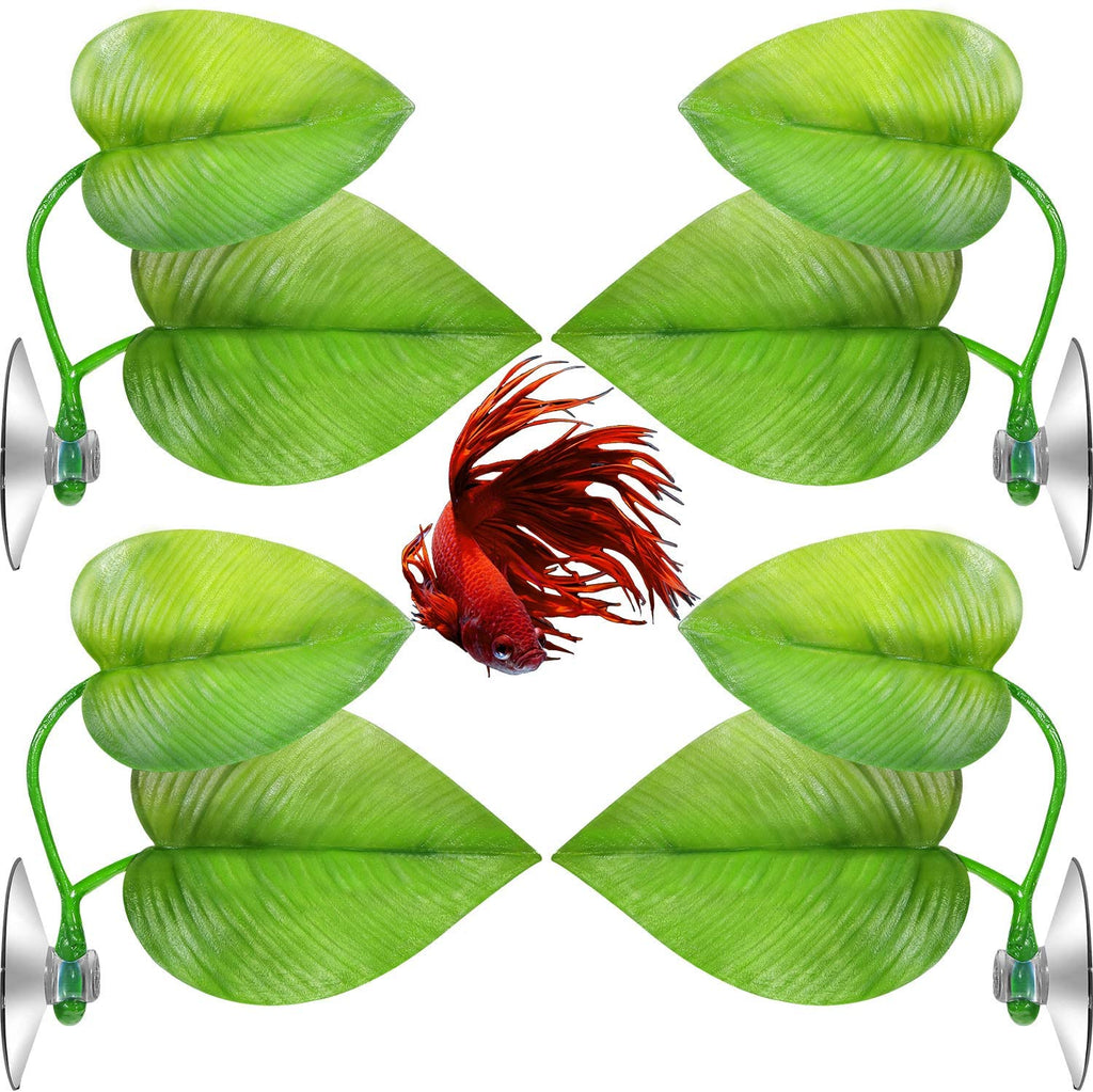 4 piezas Betta Bed Leaf Hamaca para Betta Fish, ligero y realista Resting Spot, sin BPA, práctico, cómodo y seguro - BESTMASCOTA.COM