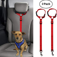 BWOGUE 2 paquetes de correas de seguridad para perros y gatos, para reposacabezas de coche, de nailon, ajustables, para perros, cinturones de seguridad, arnés - BESTMASCOTA.COM