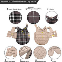 MIGOHI Dog Jackets for Winter Windproof Waterproof Reversible Dog Coat for Cold Weather British Style Plaid Warm Dog Vest for Small Medium Large Dogs - BESTMASCOTA.COM