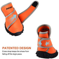 Petacc - Botas de perro impermeables para perros grandes, botas de mascotas, zapatos al aire libre con velcro reflectante ajustable, suela antideslizante, 4 unidades - BESTMASCOTA.COM