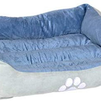 Long Rich Reversible Rectangle Pet Bed Dog Bed with Dog Paw Embroidery,Medium size, by Happycare Textiles - BESTMASCOTA.COM