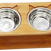 Petsoigné - Mesa de comedor para mascotas con soporte elevado de madera para mascotas, cuencos elevados con soporte oblicuo para comer más cómodamente para gatos, perros, gatitos y cachorros - BESTMASCOTA.COM