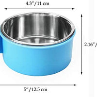 RUBYHOME Comedero para perros, cuenco de agua para mascotas, cuenco de plástico 2 en 1 y cuenco de acero inoxidable, cuenco extraíble para colgar gatos, conejos, pájaros, comida, cuenco perfecto para cajas y jaulas - BESTMASCOTA.COM