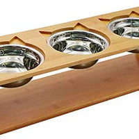 Petsoigné - Mesa de comedor para mascotas con soporte elevado de madera para mascotas, cuencos elevados con soporte oblicuo para comer más cómodamente para gatos, perros, gatitos y cachorros - BESTMASCOTA.COM