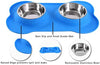 Hubulk - Cuencos para perros, 2 cuencos de acero inoxidable con alfombrilla de silicona antideslizante antiderrames + cuencos de agua y alimentos para alimentar perros pequeños, medianos, grandes, gatos, cachorros - BESTMASCOTA.COM