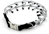 Wellbro collar de entrenamiento con dientes de metal para perros grandes y medianos (Pit Bull, pastor alemán), con hebilla a presión de liberación rápida y puntas de hule, plateado y regulable - BESTMASCOTA.COM