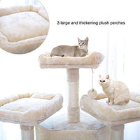 Hey-bro - Árbol para gatos con postes de sisal, 2 condominios de felpa más grandes, hamaca para gatitos, gatos y mascotas de 65 pulgadas - BESTMASCOTA.COM