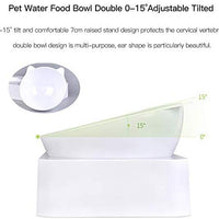 Marchul - Cuenco de agua automático para perros y gatos, cuenco de comida para agua, doble de 0-15°, inclinable ajustable para agua y comida, cuencos elevados para gatos - BESTMASCOTA.COM