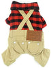 SMALLLEE_LUCKY_STORE Pet Clothes for Small Dog Cat Red Plaid Shirts Sweater with Khaki Overalls Pants Jumpsuit - BESTMASCOTA.COM