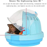 Misyue Hamster Carrier Cage Portable Transport Unit for Syrian Hamster, Small Animal Habitat, Hamster Accessories with 60ML Water Bottle (Blue) - BESTMASCOTA.COM