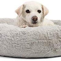 Best Friends by Sheri Lux Fur Donut Cuddler (varios tamaños) - Cama redonda para gatos y perros, alivio ortopédico, autocalentamiento y acogedor para un sueño mejorado, Prime, lavable a máquina, parte inferior resistente al agua - BESTMASCOTA.COM