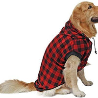 PAWZ grande perro tartán camisa Escudo Sudadera con Capucha Mascota Invierno Ropa suave y cálida - BESTMASCOTA.COM