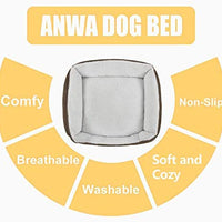 ANWA Durable Dog Bed Machine Washable Medium Dog Bed Square, Comfortable Puppy Dog Bed Medium - BESTMASCOTA.COM