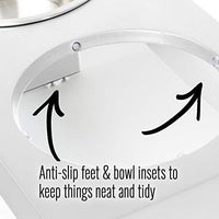 PetFusion - Cuencos elevados para perros, cuencos para gatos (4 pulgadas, 8 pulgadas de altura), bambú con sello resistente al agua. Cuencos elevados de acero inoxidable de grado alimenticio de EE. UU. - BESTMASCOTA.COM