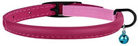 Bronzedog - Collar de piel para gato, con cascabel, color negro, azul, rosa, verde, amarillo y gris - BESTMASCOTA.COM