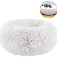 TINTON LIFE Cama de lujo de piel sintética para gatos y perros pequeños, redonda, con forma de dona, oval, de felpa, acogedora cama para gatos para un sueño mejorado - BESTMASCOTA.COM