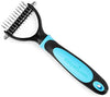 Pet Grooming Tool - 2 Sided Undercoat Rake for Cats & Dogs - Safe Dematting Comb for Easy Mats & Tangles Removing - No More Nasty Shedding and Flying Hair - BESTMASCOTA.COM