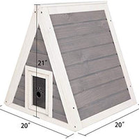 Petsfit - Casa de gato triangular para exteriores con puerta de escape para todos los gatos - BESTMASCOTA.COM