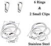 IVIA - Clips para etiquetas de perro, múltiples tamaños de acero inoxidable 304, clip rápido con anillos/fácil cambio de identificación para mascotas para collares y arneses. - BESTMASCOTA.COM