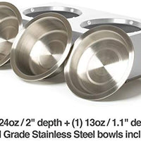 PetFusion - Cuencos elevados para perros, cuencos para gatos (4 pulgadas, 8 pulgadas de altura), bambú con sello resistente al agua. Cuencos elevados de acero inoxidable de grado alimenticio de EE. UU. - BESTMASCOTA.COM