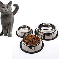 Welcomnny 3 cuencos para gatos, cuencos para mascotas, antiadherentes, de acero inoxidable - BESTMASCOTA.COM