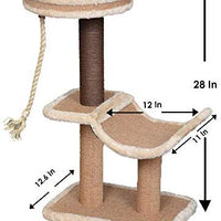 Catry, cuna de árbol para gatos con postes de sisal natural y cuerda de amarre para gatitos, S talla, Básico - BESTMASCOTA.COM