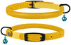 Bronzedog - Collar de piel para gato, con cascabel, color negro, azul, rosa, verde, amarillo y gris - BESTMASCOTA.COM